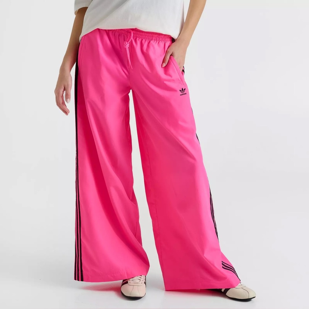 Adidas Originals [S-M] Lightweight Wide-Leg Track Pants Lucid Pink JV7493 - Picture 8 of 13